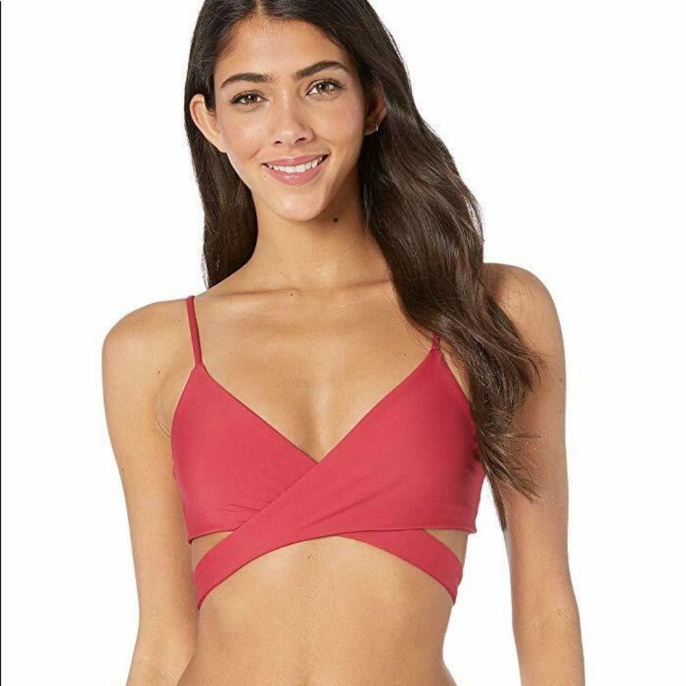 NWT L*Space Chloe Wrap Top, Strawberry, Large